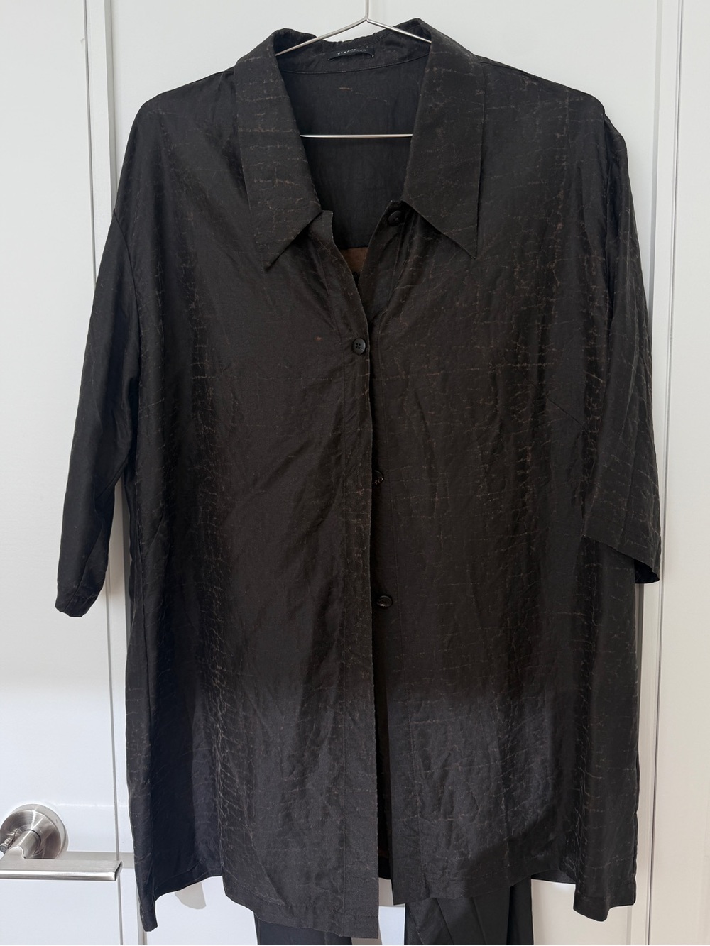 Women oversized Black Button-Up Lightweight shirt and pants